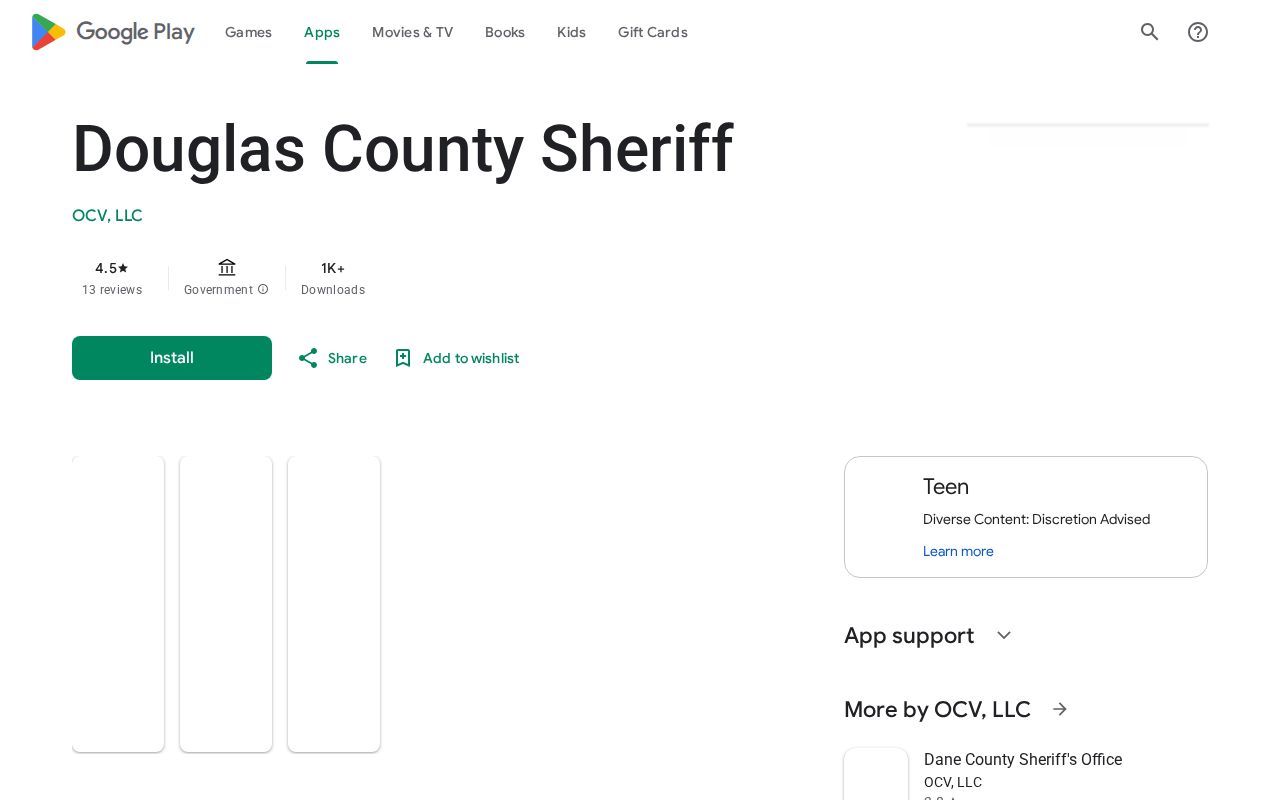 Douglas County Sheriff app listing on Google Play